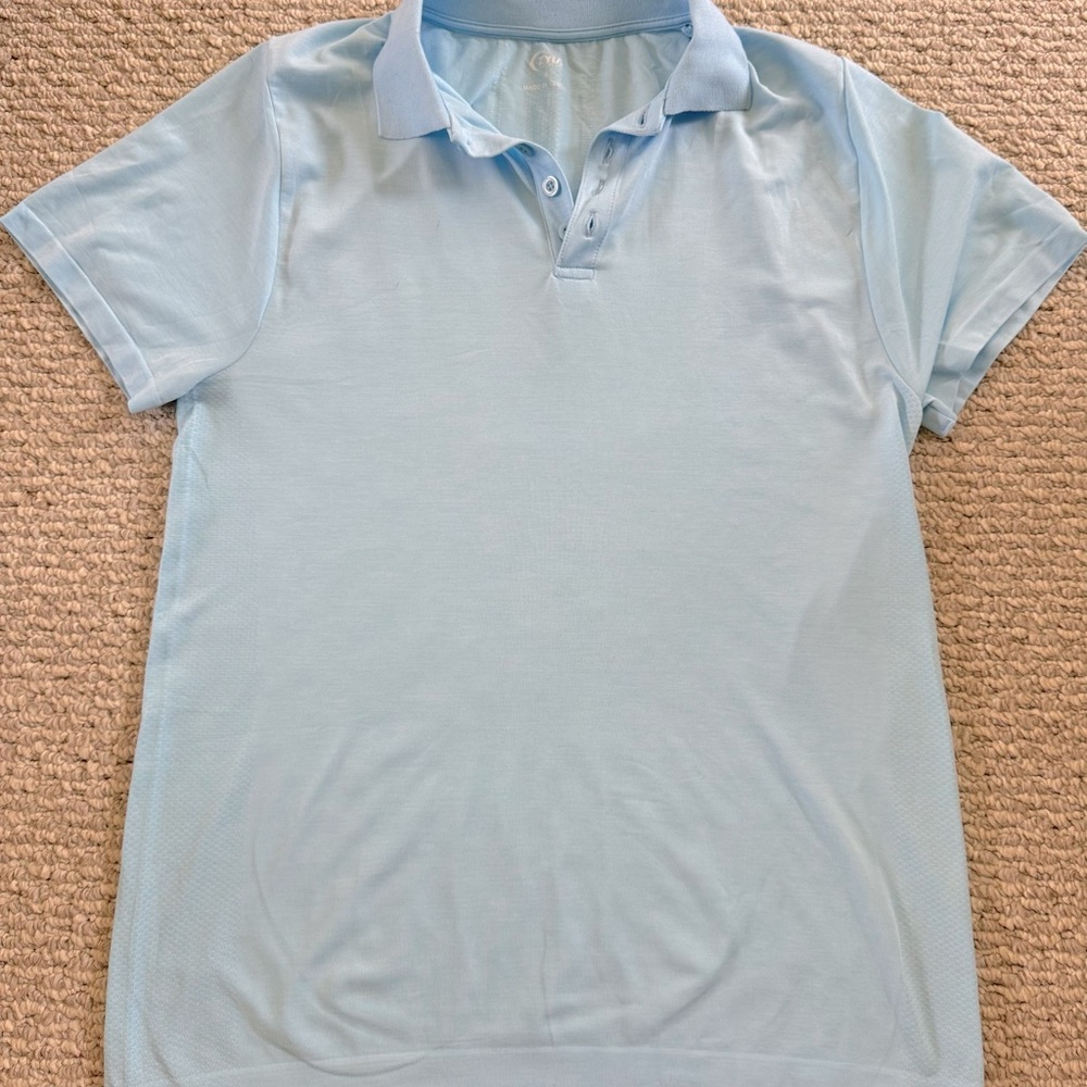 Zyia Men’s Baby Blue Performance Peak Polo small